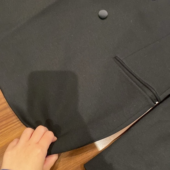 Giorgio Armani / black satin lapel ponte double breasted blazer jacket 56 IT XL - Picture 3 of 9